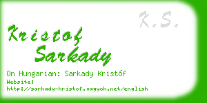 kristof sarkady business card